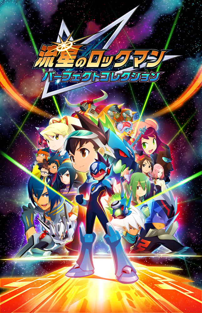 a.c._eos_(mega_man), acid_ace_(mega_man), armor, blonde_hair, blue_armor, blue_bodysuit, bodysuit, brown_hair