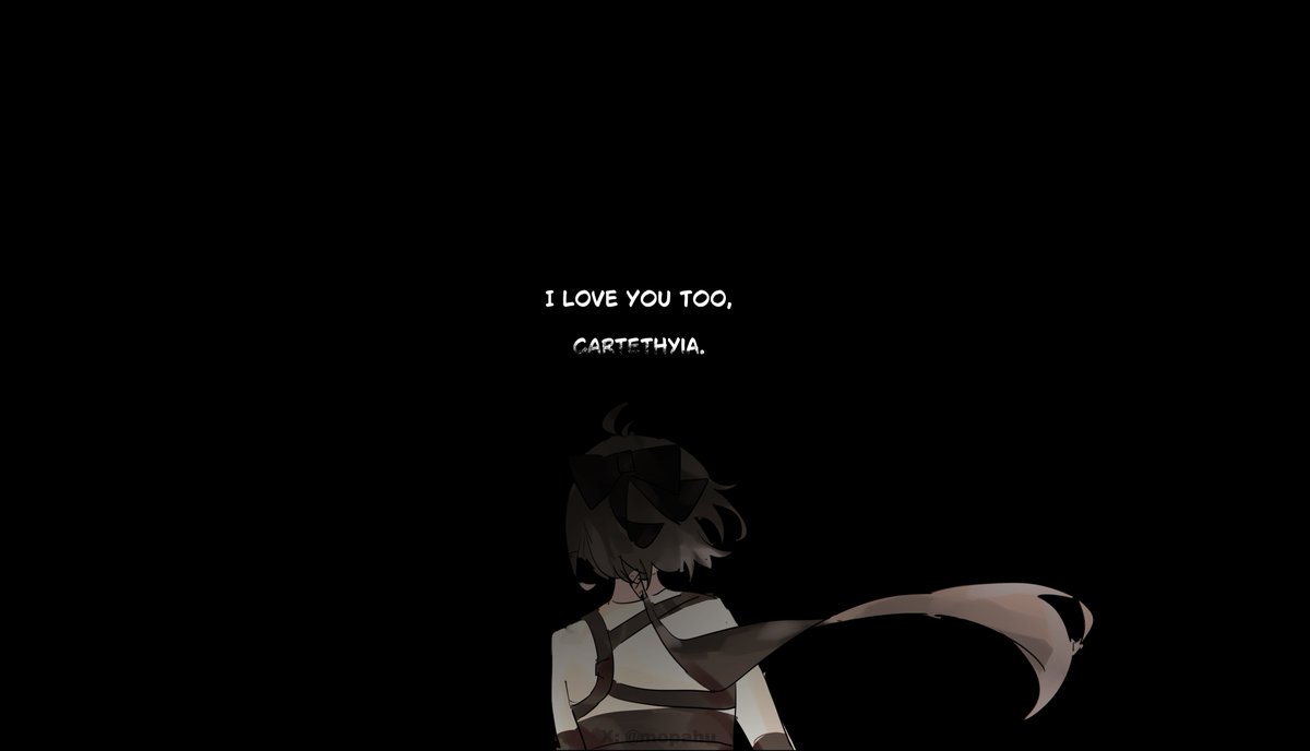 1girl, black_background, black_hair, commentary, english_commentary, english_text, female_rover_(wuthering_waves), from_behind