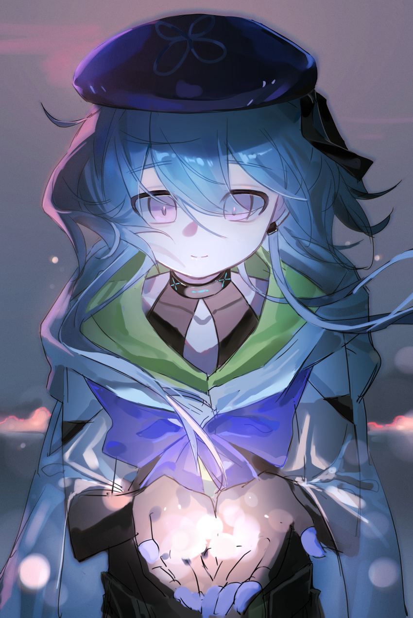 0207813730, 1boy, absurdres, arknights, black_gloves, choker, collarbone, focus