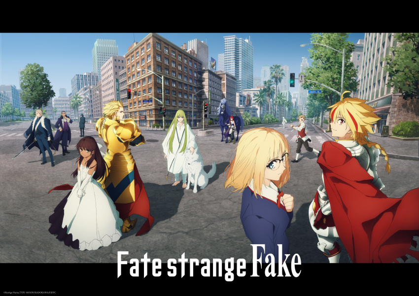 1other, 4girls, 6+boys, absurdres, ahoge, armor, blonde_hair, bow
