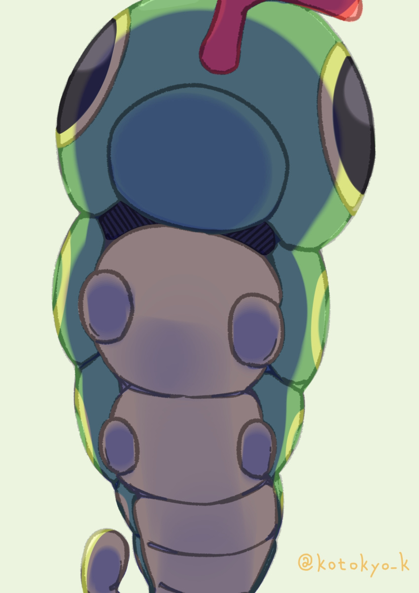 artist_name, caterpie, highres, kotokiyou, looking_at_viewer, no_humans, pokemon, pokemon_(creature)