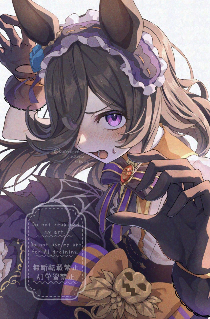 1girl, animal_ears, black_bow, black_bowtie, black_gloves, black_hair, blush, bow
