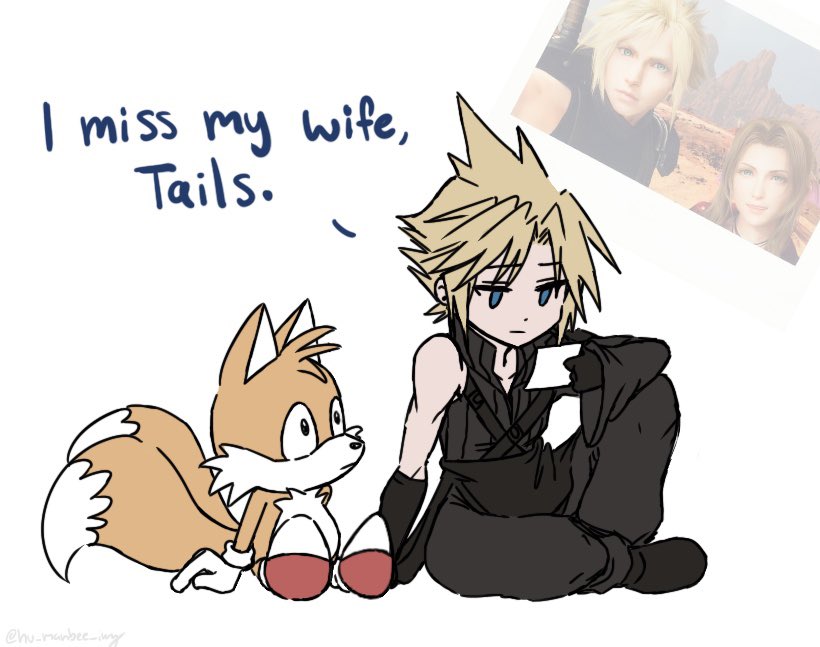 aerith_gainsborough, black_cape, black_gloves, black_pants, black_vest, blonde_hair, blue_eyes, brown_hair
