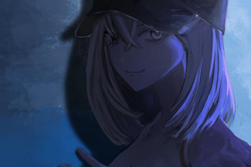1girl, bang_dream!, bang_dream!_it's_mygo!!!!!, baseball_cap, black_hat, blonde_hair, blush, closed_mouth