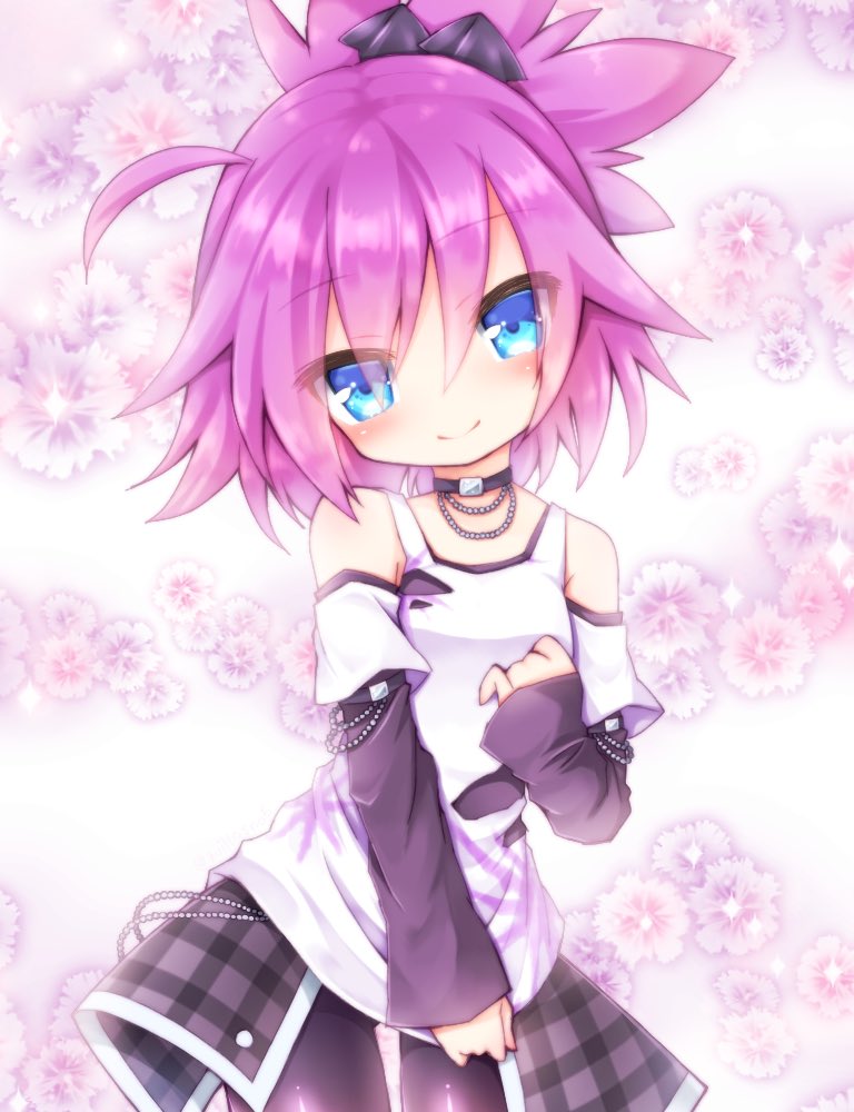 1girl, ahoge, bike_shorts, black_choker, black_skirt, black_sleeves, blue_eyes, bow
