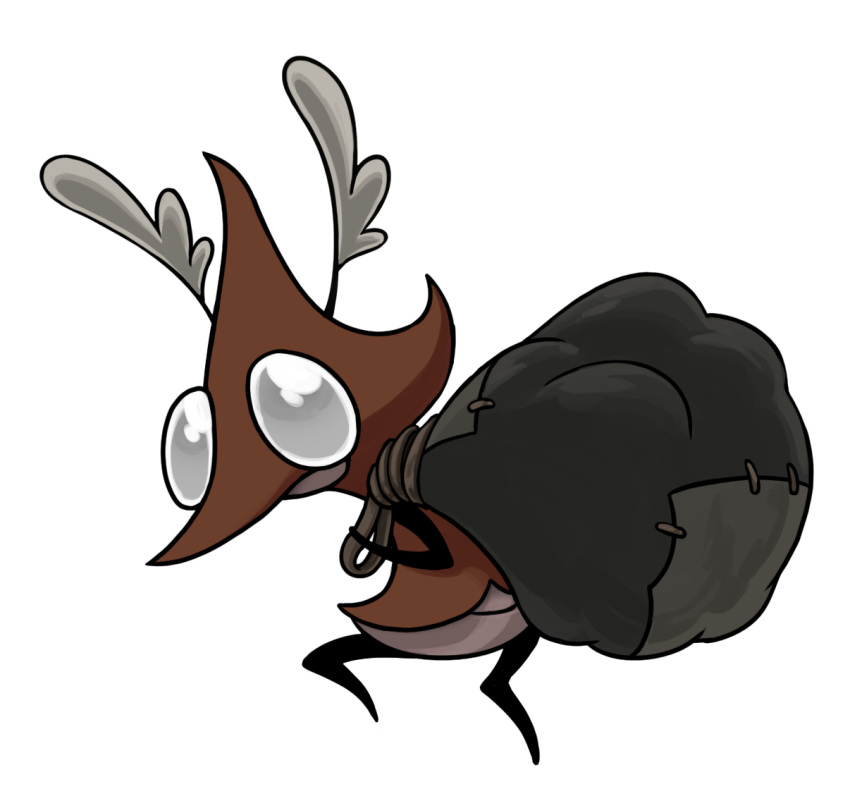 1boy, antennae, ari_gibson, blank_eyes, bug, from_side, full_body, grindle_(hollow_knight)