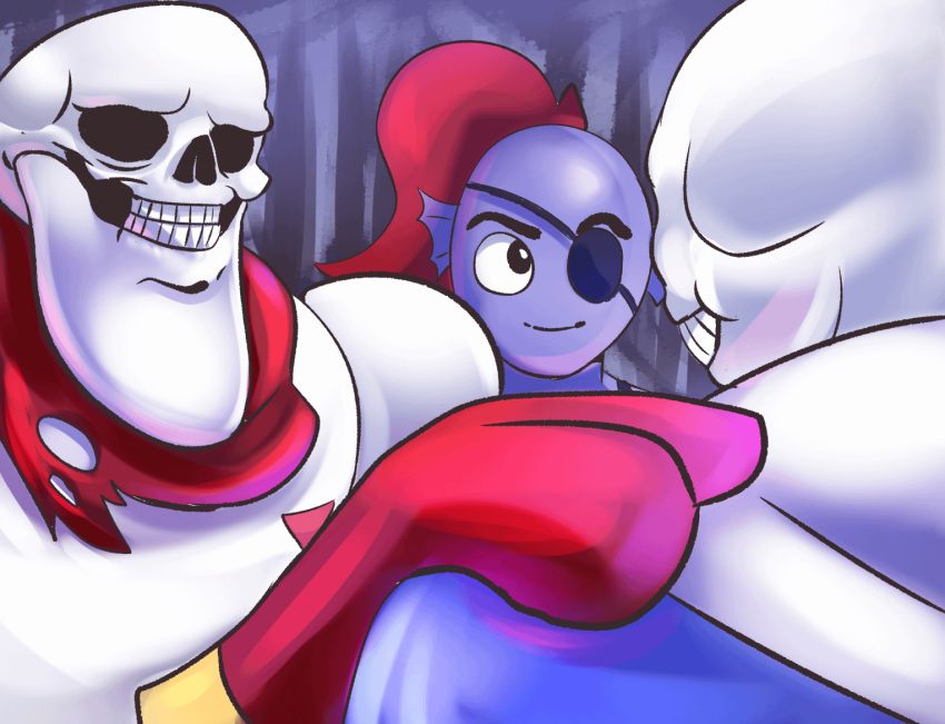 1girl, 2boys, 2d, akakichi_no_eleven, akakichi_no_eleven_redraws, anthro, armor, artist_request