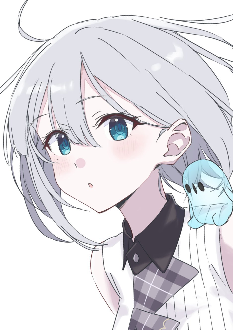 1girl, :o, blue_eyes, blush, bow, deformed, dragon_quest, dragon_quest_xi