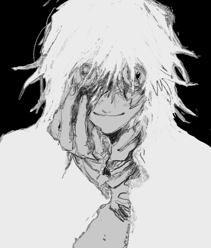 1boy, black_background, blood, blood_from_forehead, blood_on_face, commentary_request, denpa_shougai, gakuran