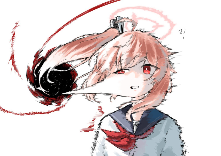 1girl, a_(mitei7926), ahoge, black_hole, black_sailor_collar, blue_archive, cheek_pull, commentary_request