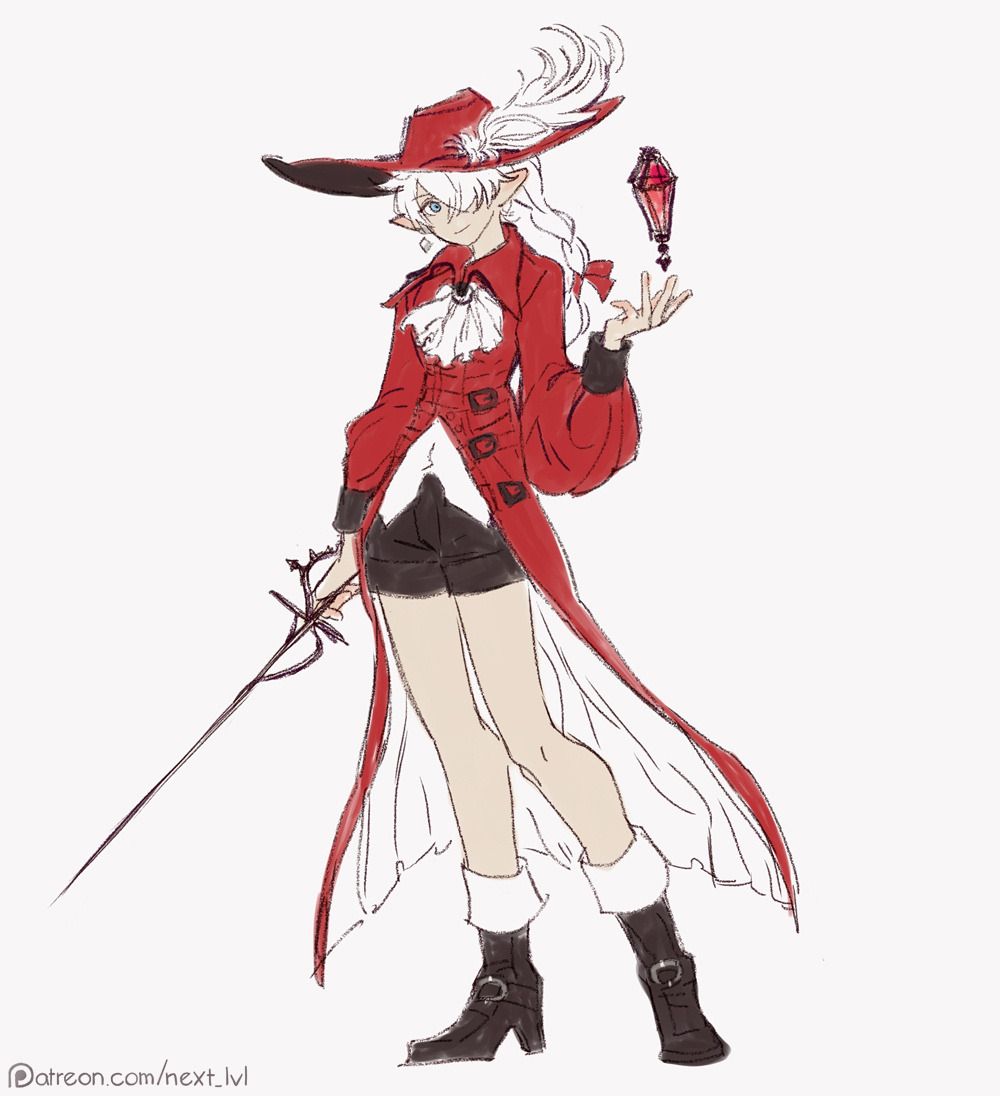 1girl, aged_up, alisaie_leveilleur, alternate_costume, arm_up, black_boots, black_shorts, blue_eyes
