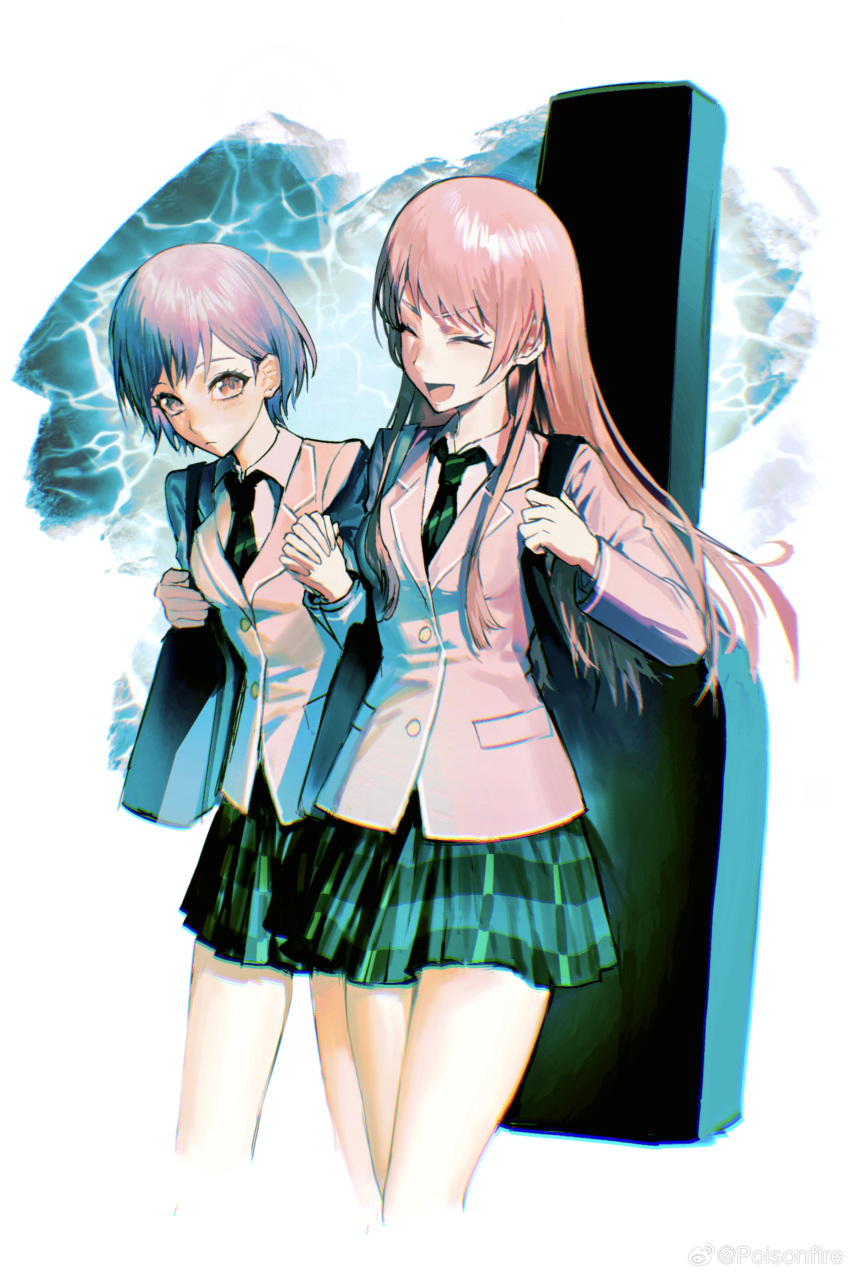 2girls, :d, ^_^, absurdres, artist_name, bag, bang_dream!, bang_dream!_it's_mygo!!!!!