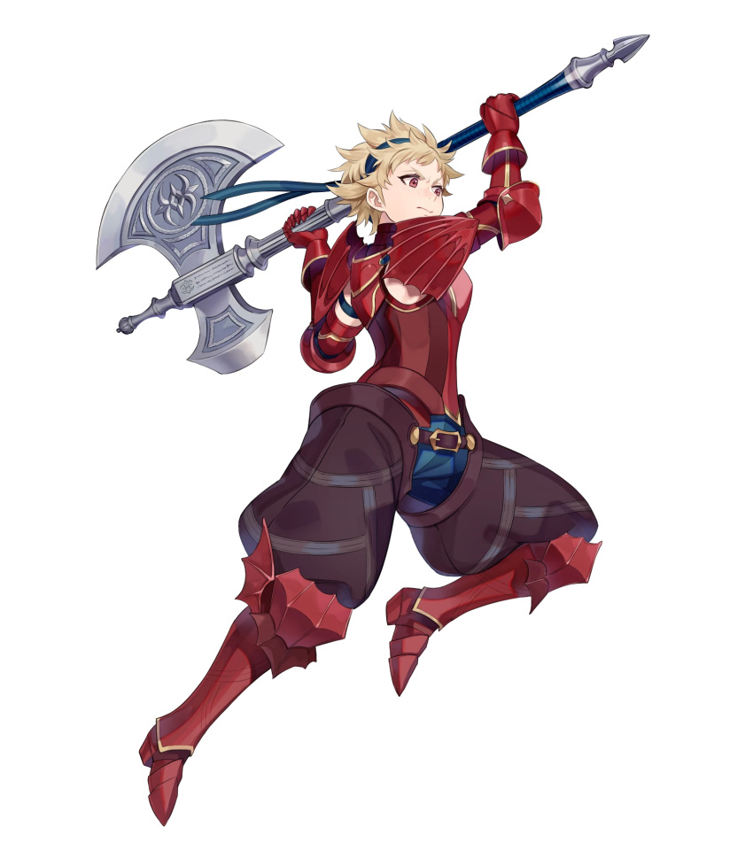 1girl, armor, attack, axe, blonde_hair, fire_emblem, fire_emblem_fates, fire_emblem_heroes