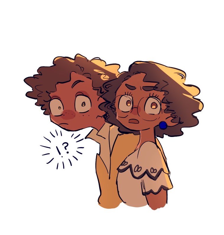 1boy, 1girl, brown_eyes, brown_hair, camilo_madrigal, colombian_clothes, curly_hair, dark-skinned_female
