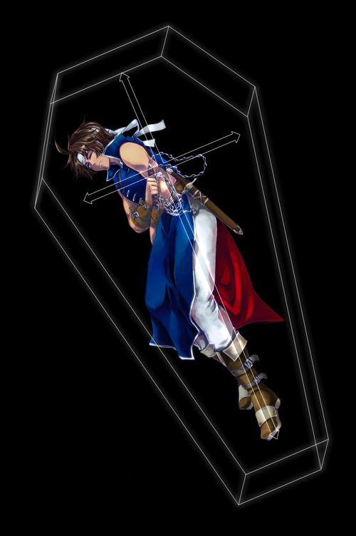 boots, brown_hair, cape, castlevania, castlevania:_symphony_of_the_night, chain, chains, coffin