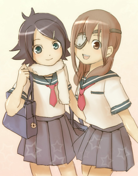 bad_id, black_hair, brown_eyes, brown_hair, chickenb, cosplay, extra, fubuki_shirou