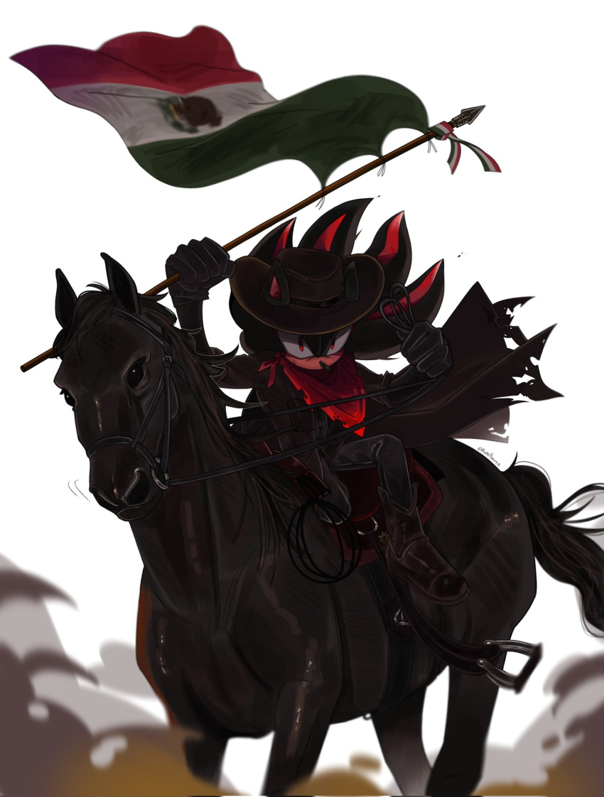 1boy, alternate_costume, animal_ears, animal_nose, artist_name, bags_under_eyes, bandana, bandana_around_neck