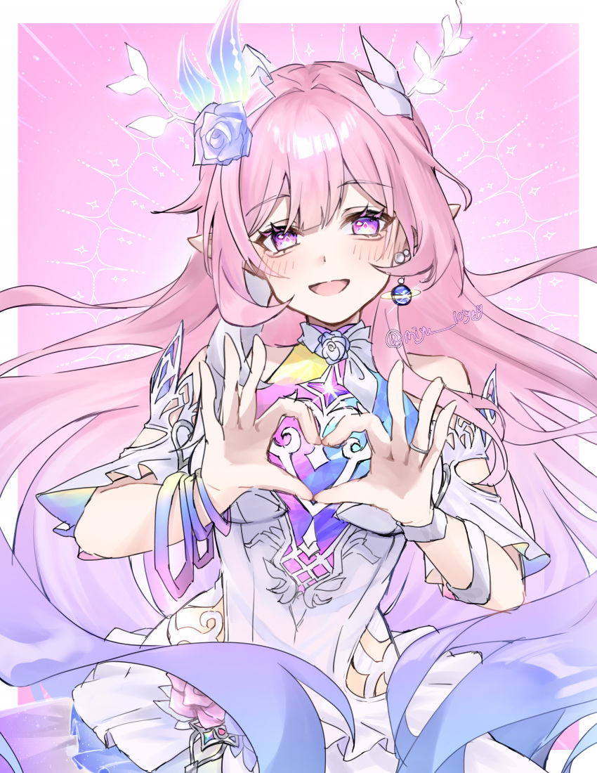 1girl, absurdres, bare_shoulders, border, breasts, commentary_request, cyrene_(honkai:_star_rail), cyrene_(ripples_of_past_reverie)_(honkai:_star_rail)
