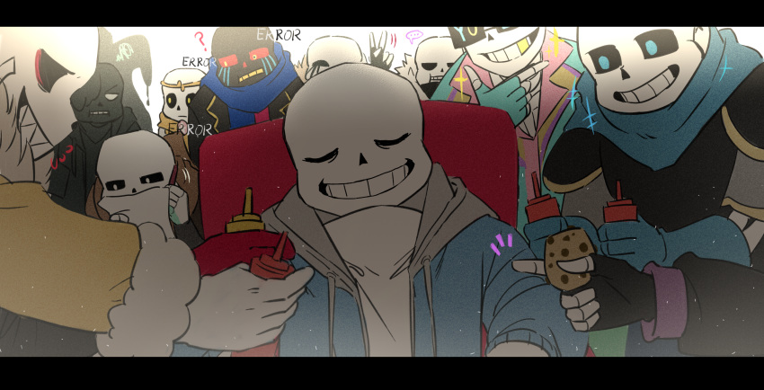 +++, ..., 6+boys, :d, ?, alternate_universe, armor, backlighting