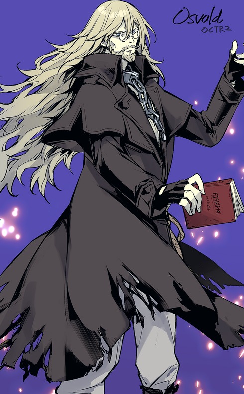 1boy, black_capelet, black_coat, blue_eyes, book, capelet, character_name, coat