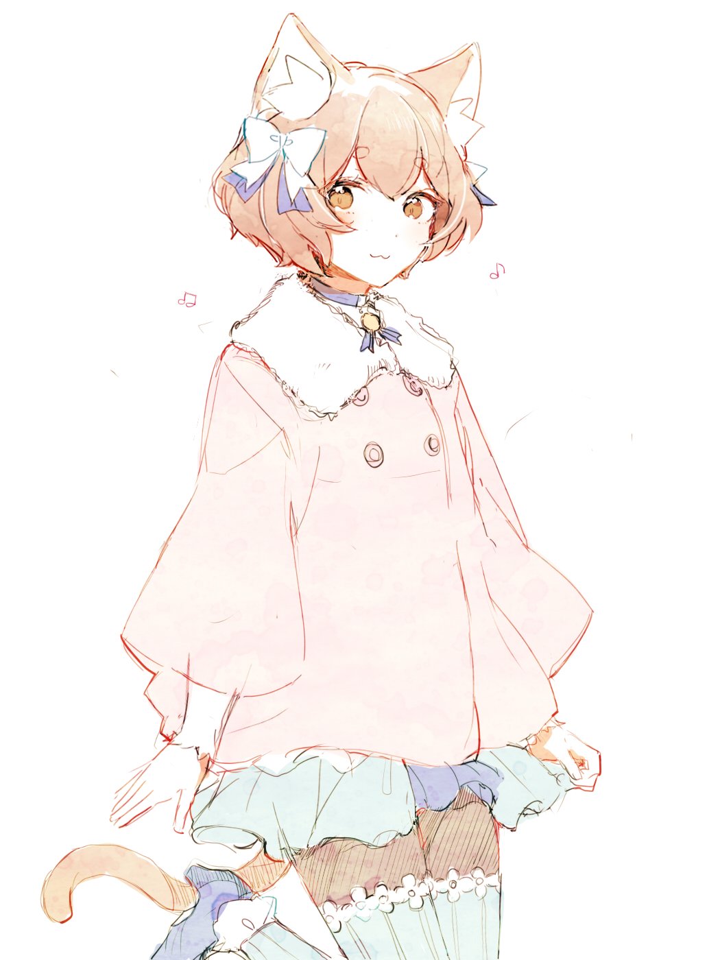 1boy, :3, alternate_costume, animal_ear_fluff, animal_ears, black_pantyhose, blush, bow