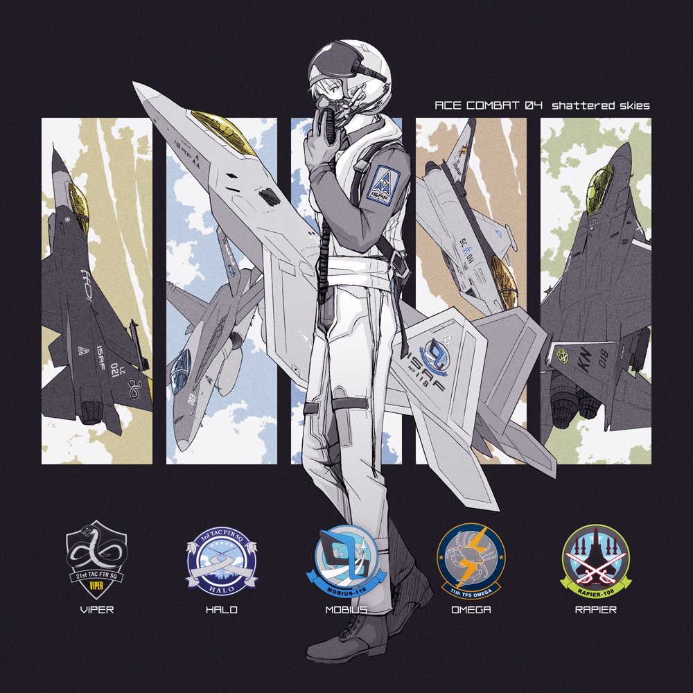 1boy, 4others, a-chako, ace_combat, ace_combat_04, aim-9_sidewinder, air-to-air_missile, aircraft