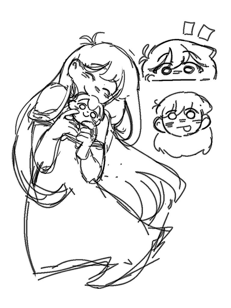 1girl, blush, bright_pupils, greyscale, long_hair, mari_(omori), mika_yesha, monochrome