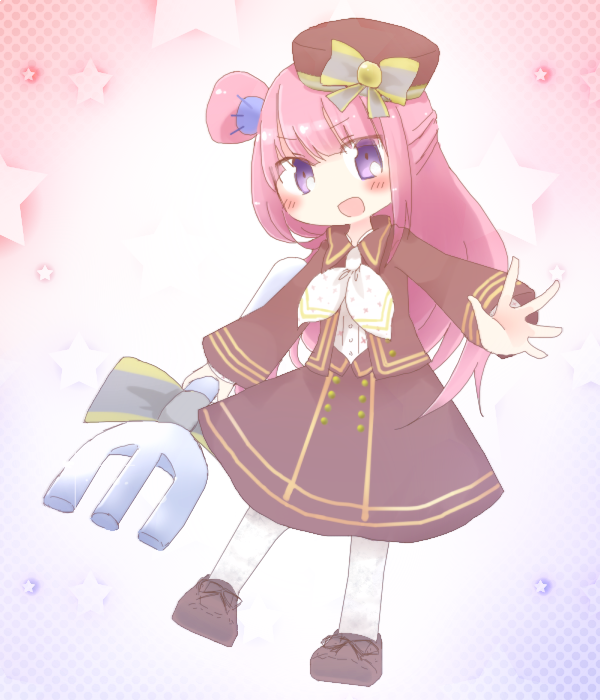 1girl, animal_ears, bear_ears, bear_girl, brown_hat, brown_jacket, brown_shoes, brown_skirt