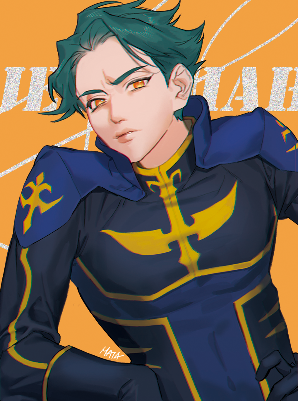 1boy, 9umaking, bodysuit, code_geass, commentary, green_hair, grimace, highres