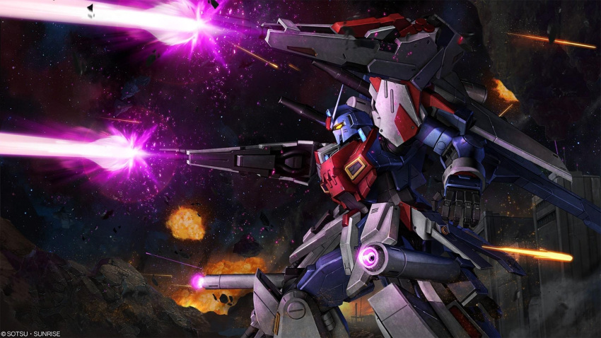 battle, beam_cannon, building, copyright_notice, debris, energy, energy_beam, explosion