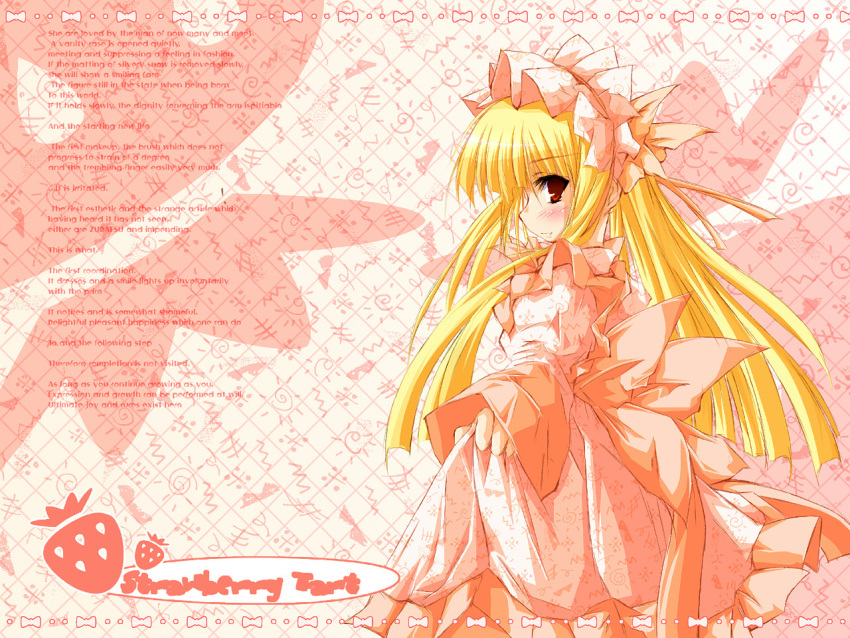 1girl, 2000s_(style), abstract_background, anime_coloring, apron, archived_source, back_bow, bad_link