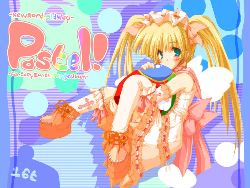 1girl, 2000s_(style), abstract_background, angel_wings, anime_coloring, ankle_boots, aqua_eyes, archived_source