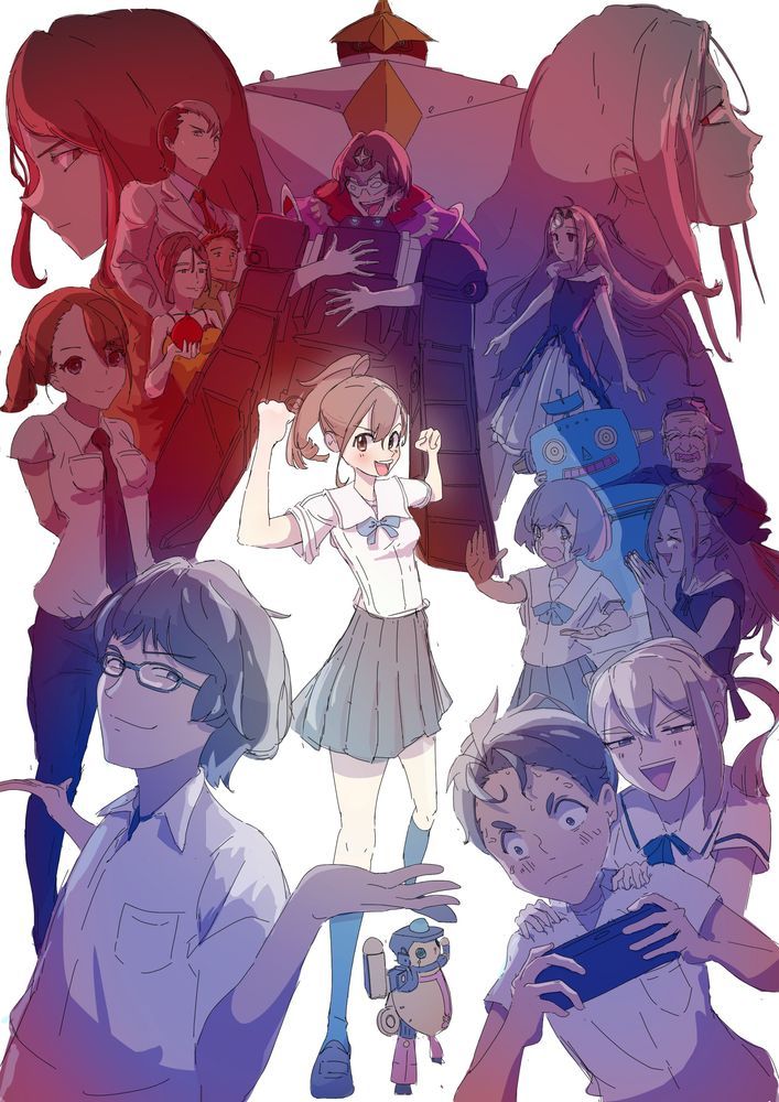 6+boys, 6+girls, :d, black_hair, blonde_hair, blue_eyes, blush, breasts, brown_eyes, brown_hair, chuo_tanegashima_high_school_uniform, closed_eyes, closed_mouth, collared_shirt, daitoku_junna, elumbo, embarrassed, everyone, glasses, gunvarrel, hair_ornament, hidaka_subaru, holding, irei_mizuka, kimijima_kou, koujiro_frau, long_hair, long_sleeves, looking_at_viewer, medium_breasts, multiple_boys, multiple_girls, nagafukada_mitsuhiko, necktie, open_mouth, pants, pleated_skirt, ponytail, red_hair, robotics;notes, sawada_toshiyuki, school_uniform, science_adventure, senomiya_akiho, senomiya_misaki, shirt, shoes, short_hair, short_sleeves, skirt, smile, smug, standing, tanegashimachine-3, tennouji_nae, tennouji_nae_(robotics;notes), tongue, twintails, white_shirt, yashio_kaito, yukifune_airi