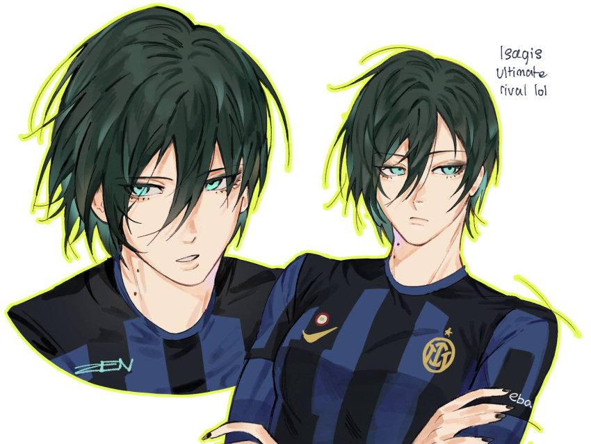 1boy, black_nails, blue_lock, closed_mouth, cropped_shoulders, english_text, eyelashes, fc_internazionale_milano