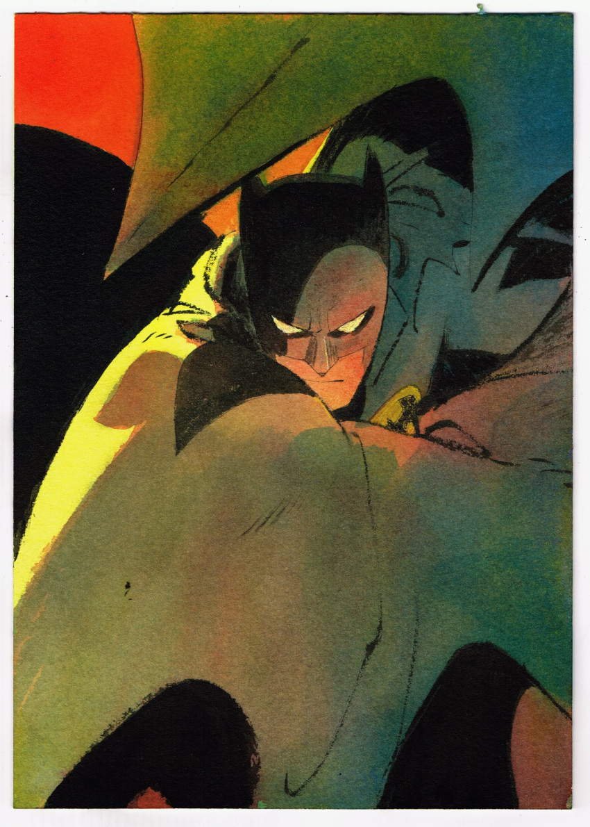 1boy, animal_ears, bat_ears, bat_wings, batman, batman_(series), closed_mouth, dc_comics