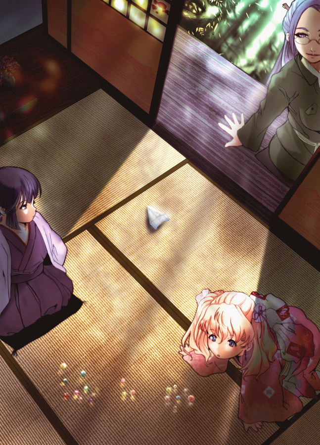 blue_eyes, child, glasses, grace_o'connor, grace_o'connor, inugami_mokekiyo, japanese_clothes, kimono