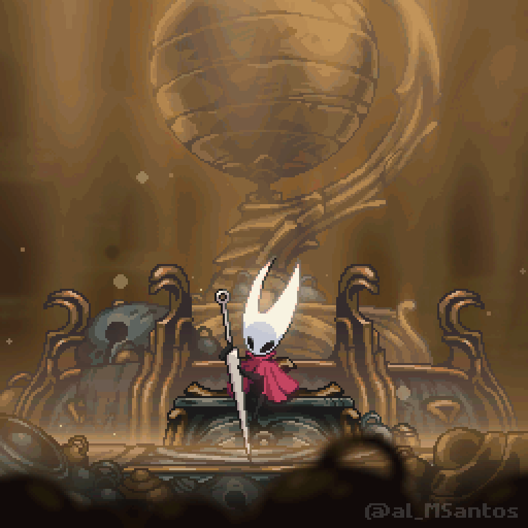 1girl, al_santos, animated, animated_gif, arthropod_girl, bell, bench, cloak
