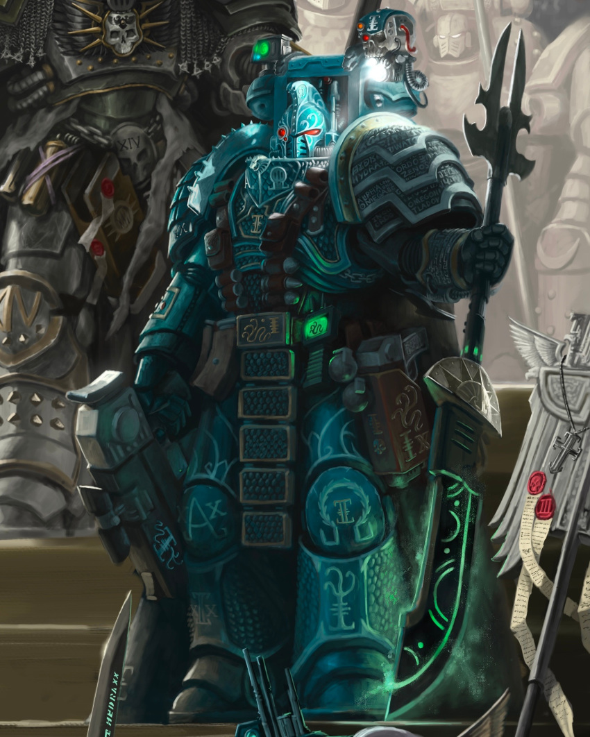 5boys, alpha_legion, alpha_symbol, alternate_universe, armor, blue_armor, death_guard, grey_armor