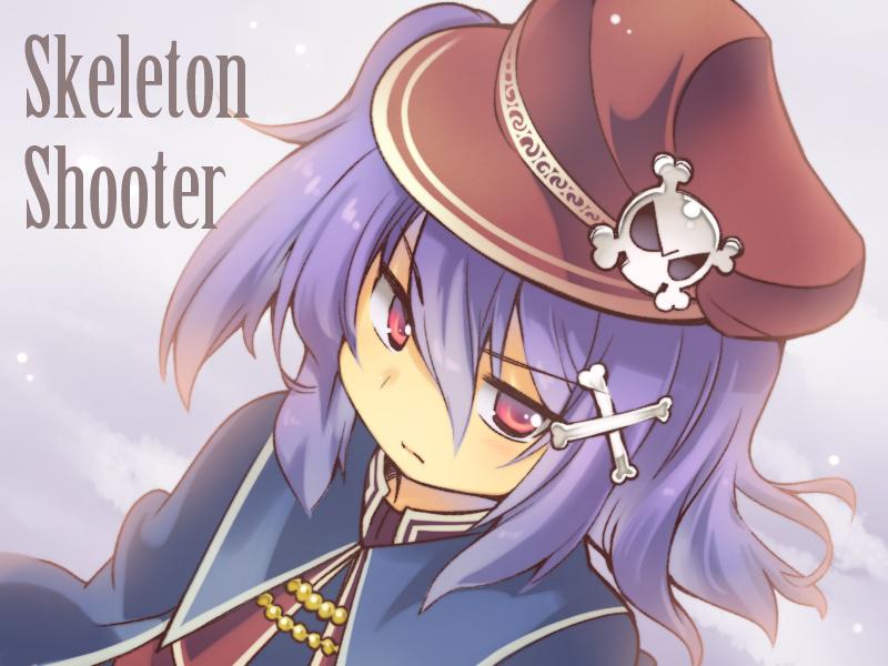 1girl, blue_jacket, brown_hat, character_name, emil_chronicle_online, from_above, grey_background, hair_ornament