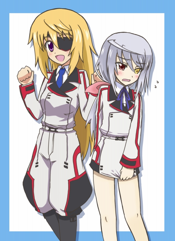 bad_id, blonde_hair, boots, charlotte_dunois, charlotte_dunois_(cosplay), cosplay, costume_switch, embarrassed