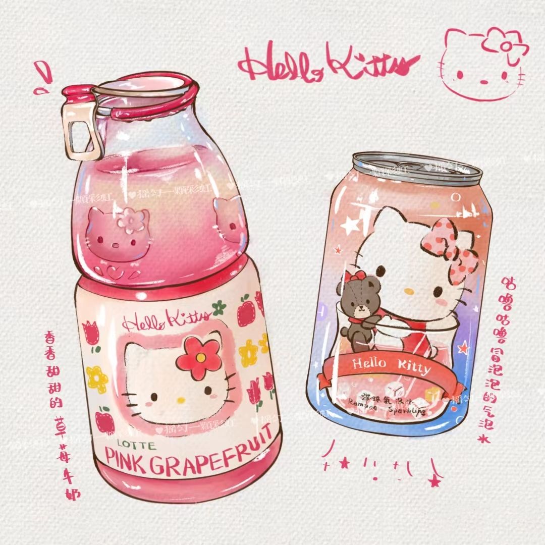 artist_request, bottle, can, can_pull_tab, chinese_text, drink_can, food_focus, hello_kitty