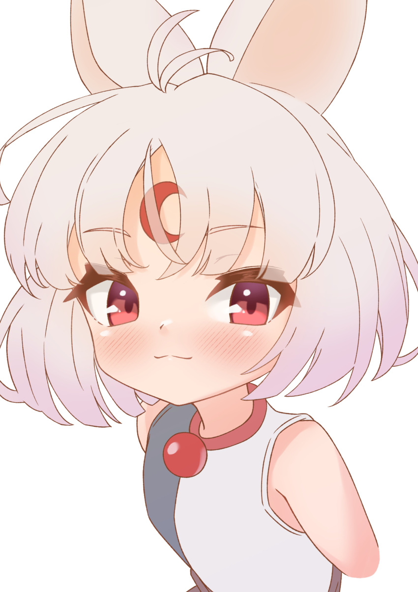 1girl, absurdres, animal_ears, antenna_hair, black_shirt, breasts, emil_chronicle_online, facial_mark