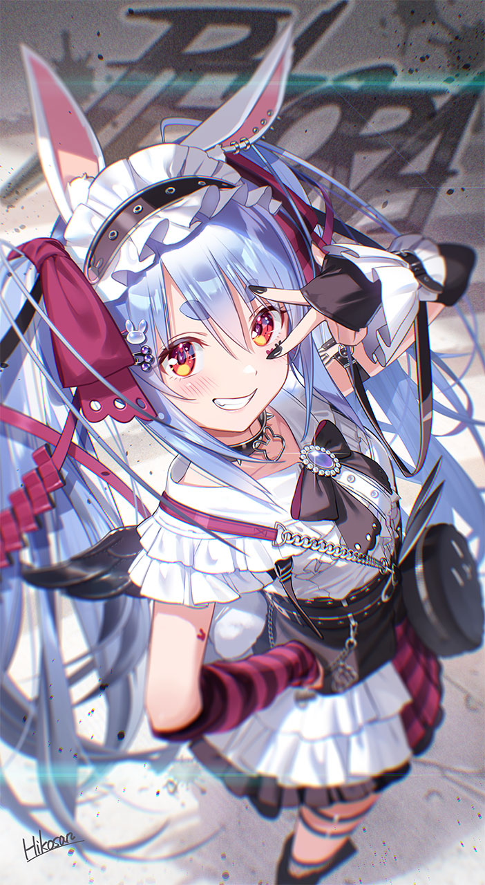 1girl, :d, animal_ear_piercing, animal_ears, bandaid, bandaid_on_knee, bandaid_on_leg, black_boots