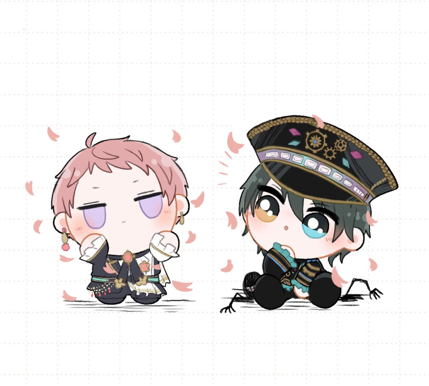 :o, aqua_eyes, bad_id, bad_twitter_id, earrings, ensemble_stars!, full_body, gears