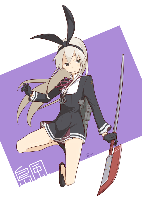 1girl, black_dress, black_eyes, black_gloves, black_shoes, blonde_hair, character_name, commentary