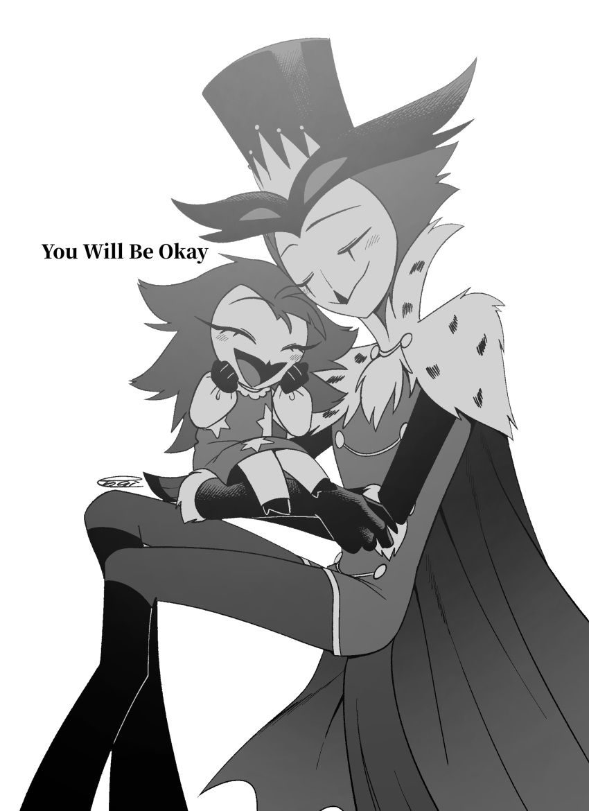 1boy, 1girl, :d, ^_^, absurdres, aged_down, baby, beak