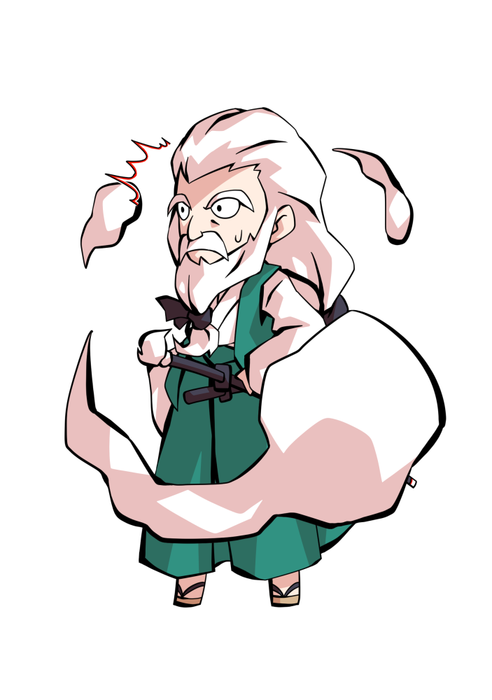 1boy, chibi, chibi_only, commentary_request, dairi, facial_hair, flower, full_body