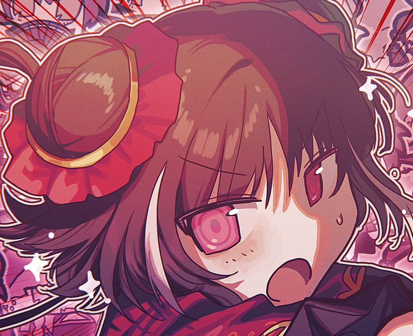 1girl, :o, black_hair, double_bun, hair_bun, jia_xichun_(project_moon), limbus_company, long_hair