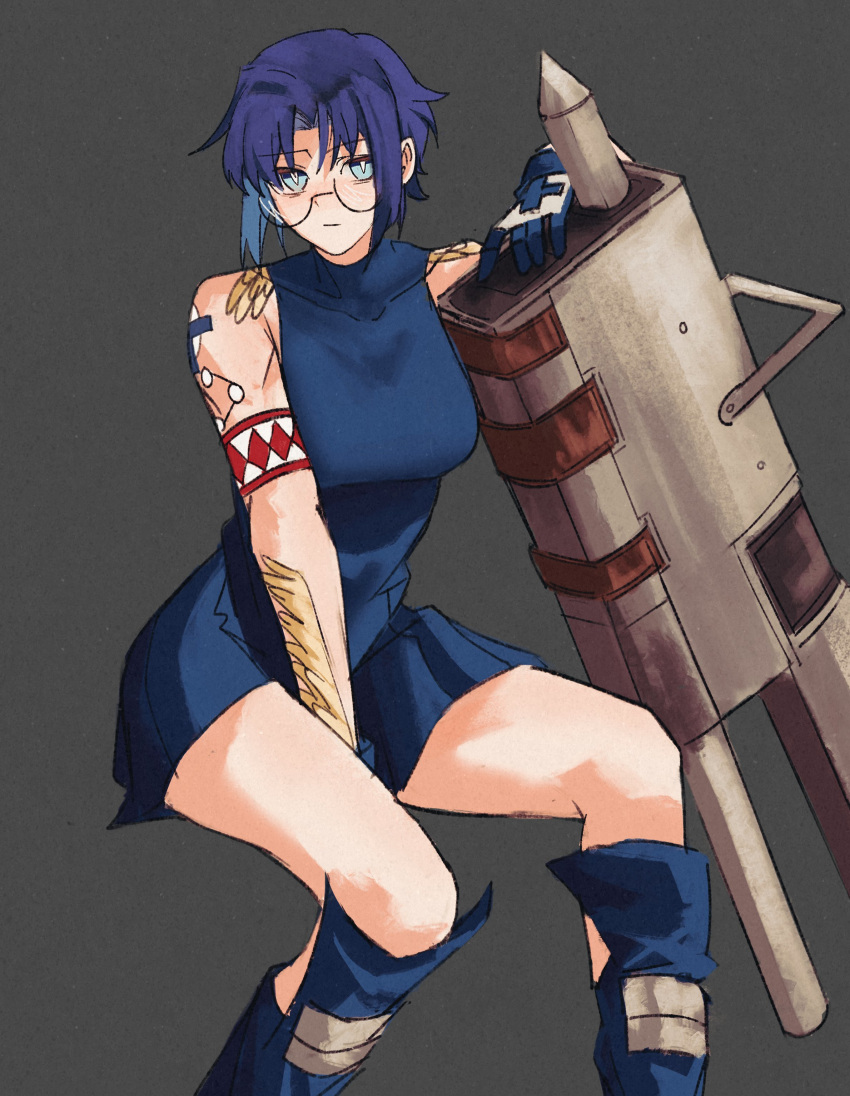 absurdres, blue_eyes, blue_hair, ciel_(tsukihime), ezekquel, highres, looking_at_viewer, melty_blood