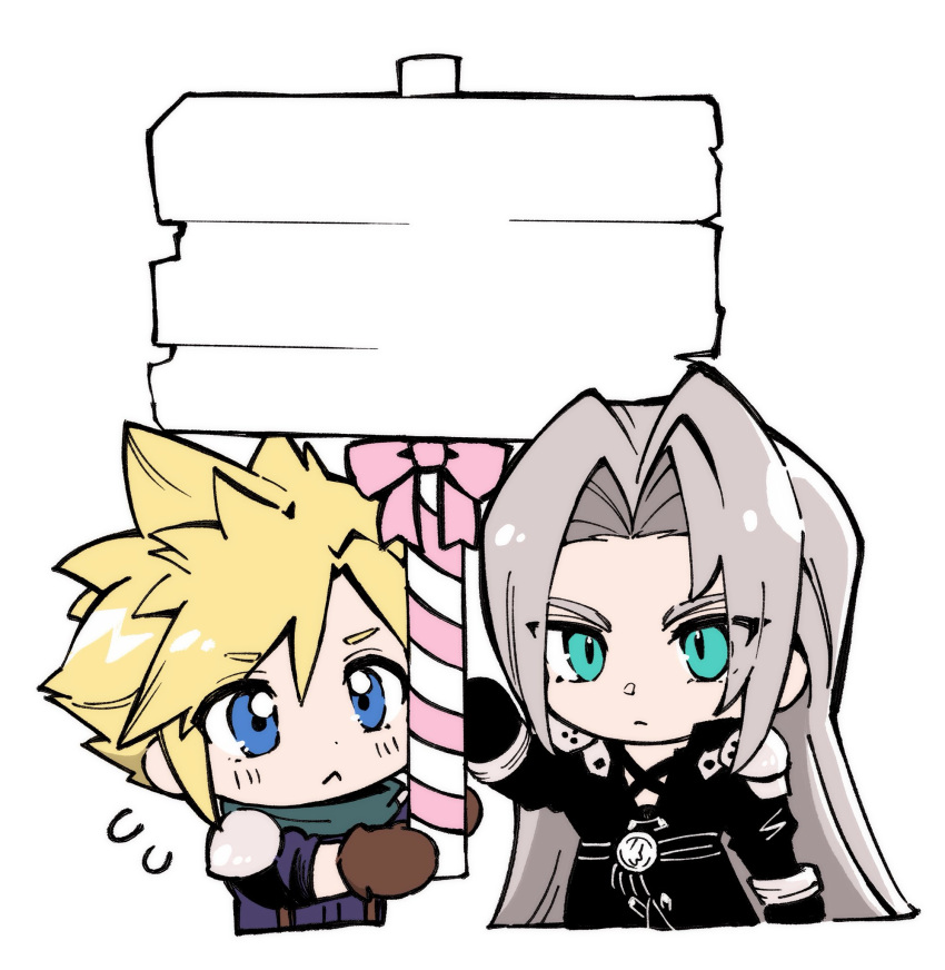 2boys, aqua_eyes, armor, bangle, belt_buckle, black_coat, black_gloves, blonde_hair